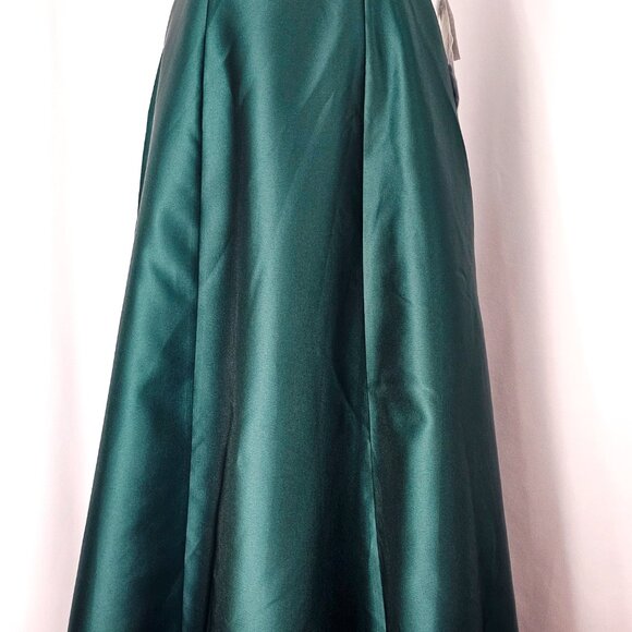 Alfred Sung Women's Green Strapless Satin Formal Gown With Pockets Size 6R NWT - Picture 5 of 15
